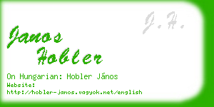 janos hobler business card